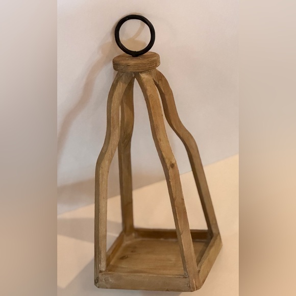 NWT✨Natural Open Wood Frame Lantern - Picture 5 of 11